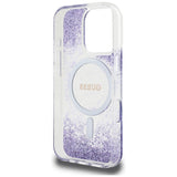 Husa de protectie Guess Resin Bottom Glitter MagSafe (GUHMP16LRGRGEU) compatibil cu iPhone 16 Pro, Mov