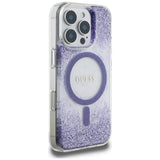 Husa de protectie Guess Resin Bottom Glitter MagSafe (GUHMP16LRGRGEU) compatibil cu iPhone 16 Pro, Mov
