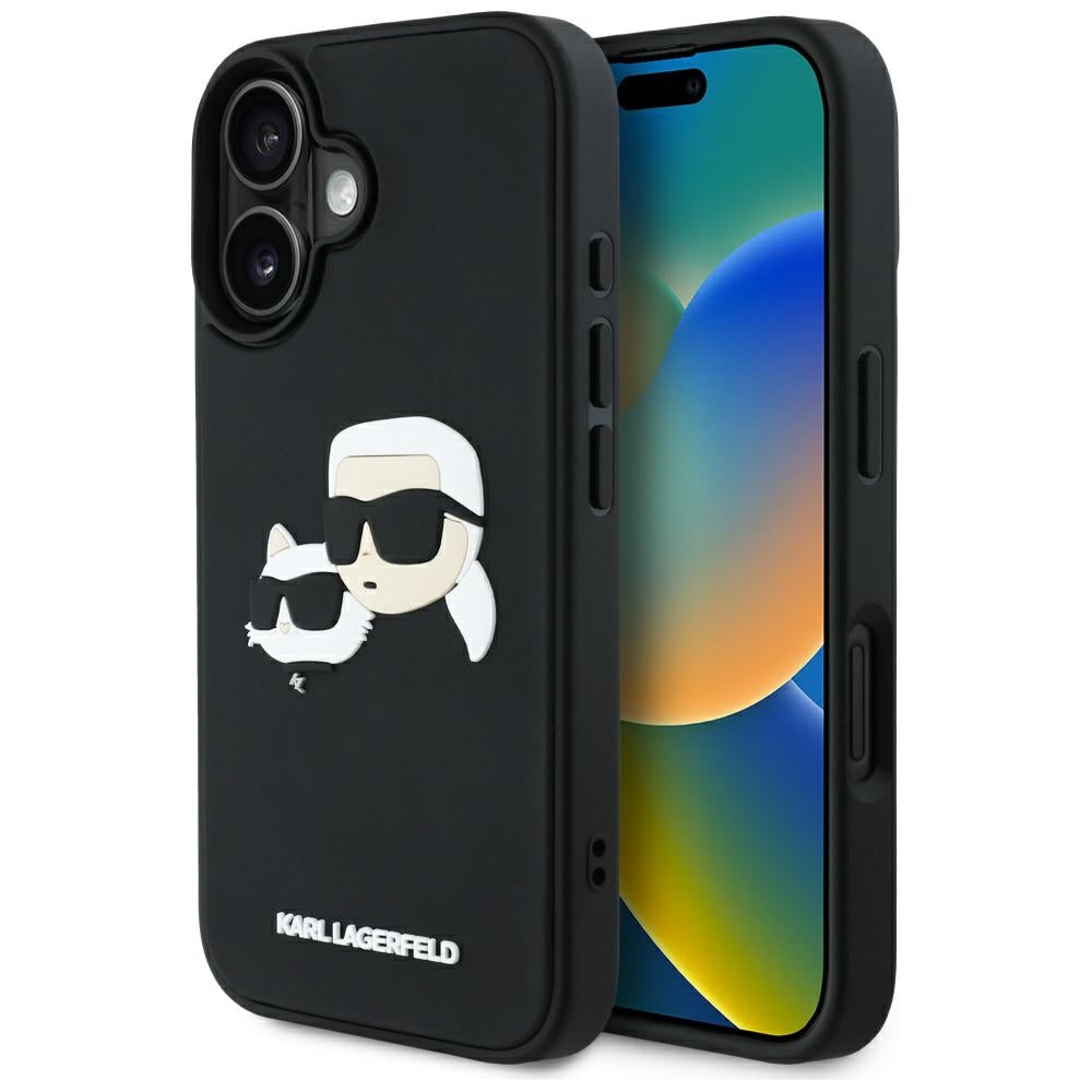 Husă Karl Lagerfeld 3D Design neagră pentru iPhone 16