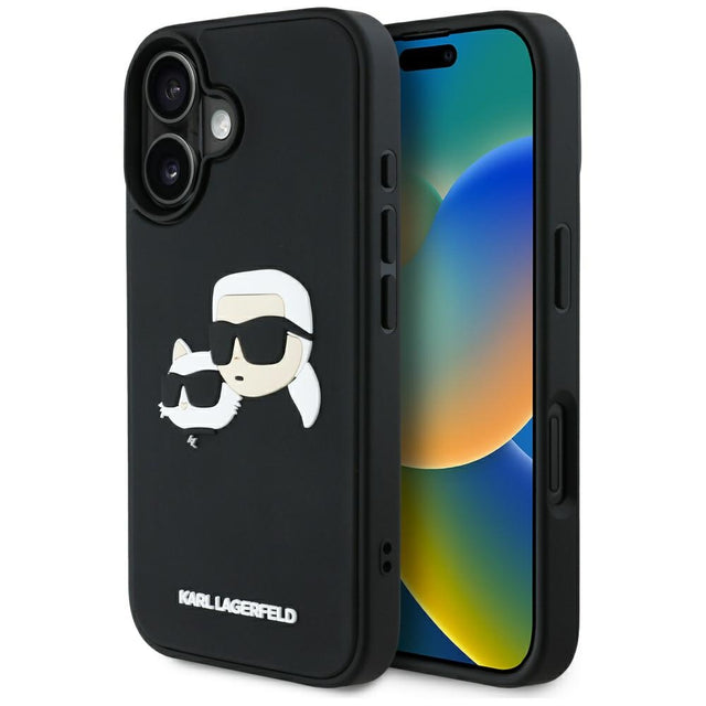 Husă Karl Lagerfeld 3D Design neagră pentru iPhone 16