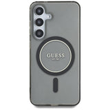 Husa de protectie Guess IML Glitter Circle MagSafe (GUHMS25SHFGEREK) compatibil cu Samsung Galaxy S25, Negru
