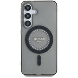 Husa de protectie Guess IML Rhinestones MagSafe (GUHMS25SPFTDTEK) compatibil cu Samsung Galaxy S25, Negru