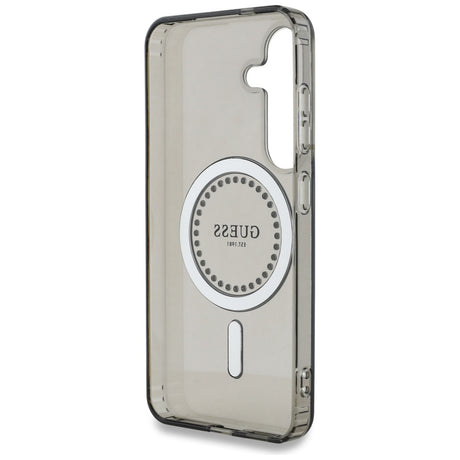 Husa de protectie Guess IML Rhinestones MagSafe (GUHMS25SPFTDTEK) compatibil cu Samsung Galaxy S25, Negru