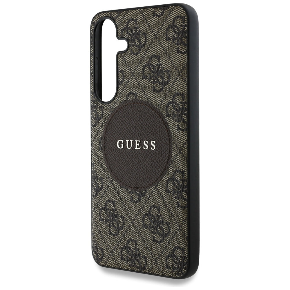 Husa de protectie Guess 4G Circle Classic Logo MagSafe (GUHMS25MP4PGRSGW) compatibil cu Samsung Galaxy S25 Plus, Maro