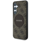 Husa de protectie Guess 4G Circle Classic Logo MagSafe (GUHMS25MP4PGRSGW) compatibil cu Samsung Galaxy S25 Plus, Maro