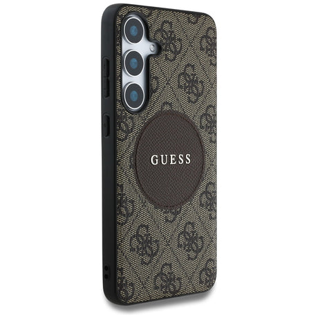 Husa de protectie Guess 4G Circle Classic Logo MagSafe (GUHMS25SP4PGRSGW) compatibil cu Samsung Galaxy S25, Maro