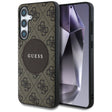Husa de protectie Guess 4G Circle Classic Logo MagSafe (GUHMS25SP4PGRSGW) compatibil cu Samsung Galaxy S25, Maro
