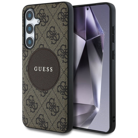 Husa de protectie Guess 4G Circle Classic Logo MagSafe (GUHMS25SP4PGRSGW) compatibil cu Samsung Galaxy S25, Maro