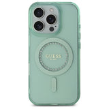 Husa de protectie Guess IML Rhinestones MagSafe (GUHMP16LPFTDTEN) compatibil cu iPhone 16 Pro, Verde