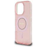 Husa de protectie Guess IML Rhinestones MagSafe (GUHMP16LPFTDTEP) compatibil cu iPhone 16 Pro, Roz