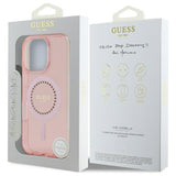 Husa de protectie Guess IML Rhinestones MagSafe (GUHMP16LPFTDTEP) compatibil cu iPhone 16 Pro, Roz