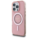 Husa de protectie Guess IML Rhinestones MagSafe (GUHMP16LPFTDTEP) compatibil cu iPhone 16 Pro, Roz
