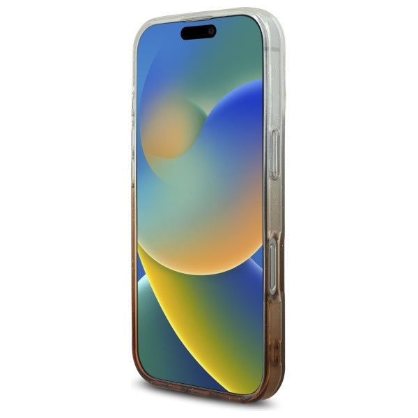 Husa de protectie Guess IML Glitter Gradient MagSafe (GUHMP16LHGRCELW) compatibil cu iPhone 16 Pro, Maro