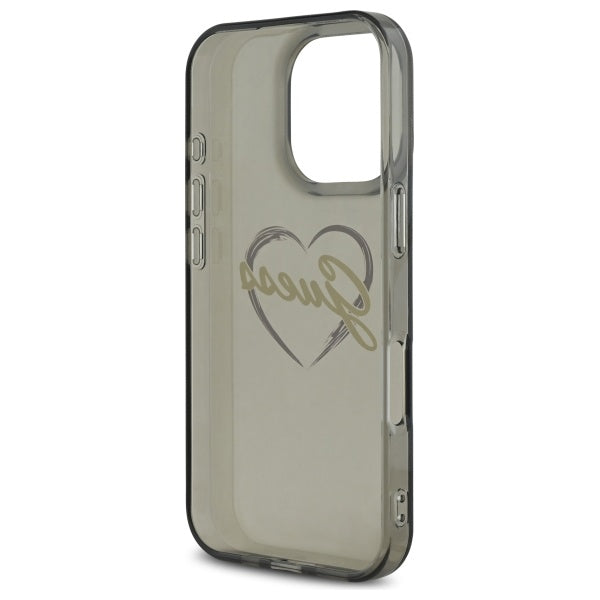 Husa de protectie Guess Hardcase IML Heart (GUHCP16XHCHGSPK) compatibil cu iPhone 16 Pro Max, Negru