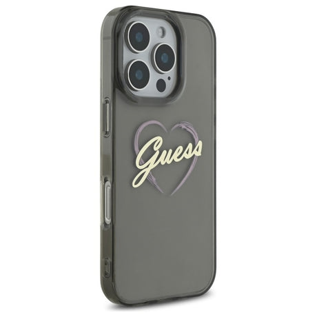Husa de protectie Guess Hardcase IML Heart (GUHCP16XHCHGSPK) compatibil cu iPhone 16 Pro Max, Negru