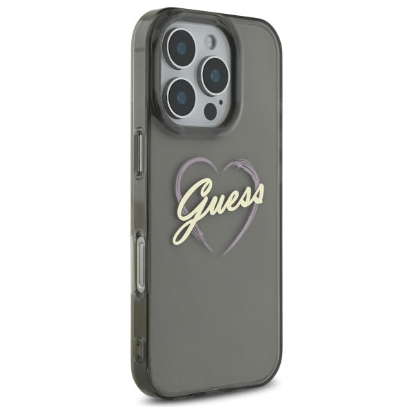 Husa de protectie Guess Hardcase IML Heart (GUHCP16LHCHGSPK) compatibil cu iPhone 16 Pro, Negru