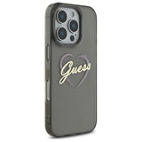 Husa de protectie Guess Hardcase IML Heart (GUHCP16LHCHGSPK) compatibil cu iPhone 16 Pro, Negru