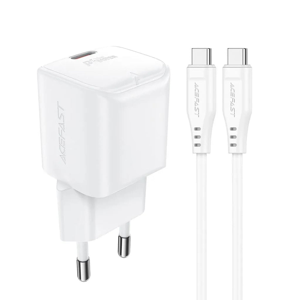 Incarcator Acefast (A77), Type-C, 30W PD, Alb