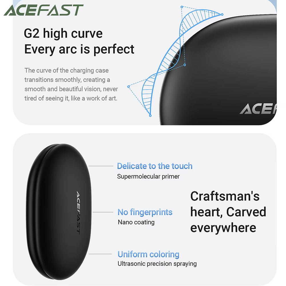 Casti Acefast (FA002), for Sports, Bluetooth V5.3, IP54, 500mAh, Alb