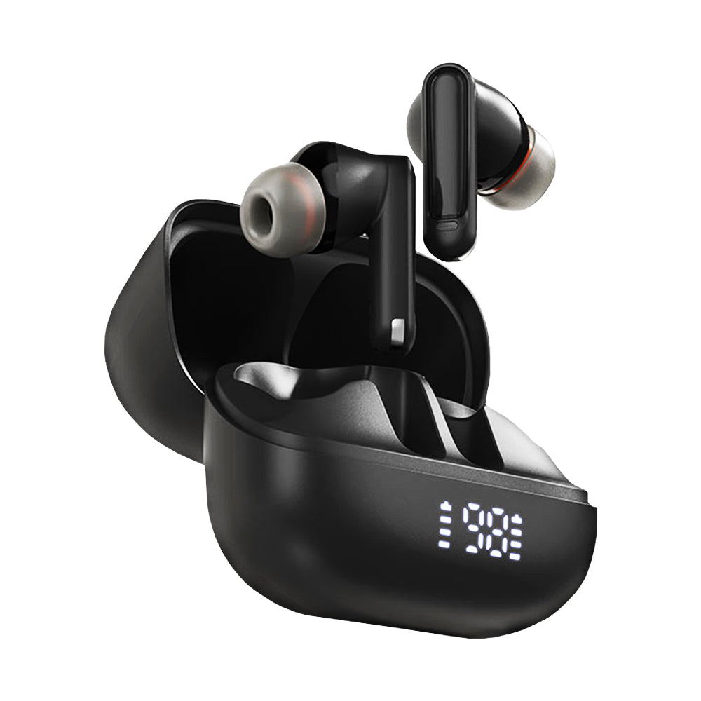 Casti Acefast (W1), Type-C, TWS, Bluetooth 5.4, Call Noise Reduction, IPX4, LED Digital Display, Negru