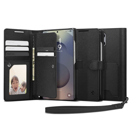 Husa de protectie Spigen Wallet S (ACS09124) compatibil cu Samsung Galaxy S25 Ultra, Negru
