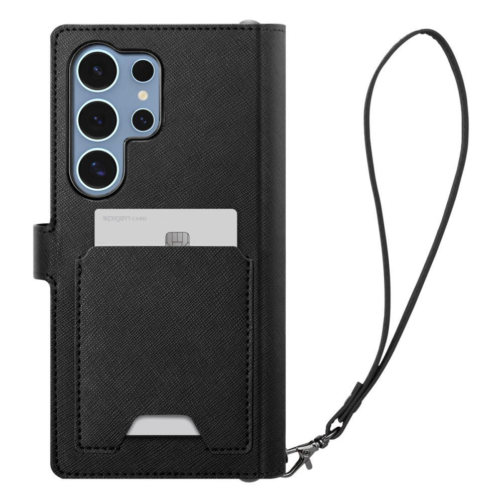 Husa de protectie Spigen Wallet S (ACS09124) compatibil cu Samsung Galaxy S25 Ultra, Negru