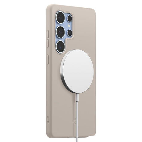 Husa de protectie Spigen Silicone Fit MagSafe (ACS09165) compatibil cu Samsung Galaxy S25 Ultra, Titanium Natural