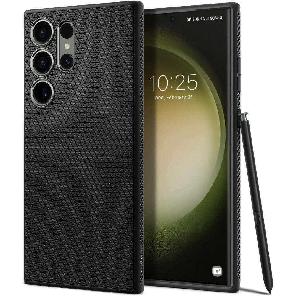 Husa de protectie Spigen Liquid Air (ACS05614) compatibil cu Samsung Galaxy S23 Ultra, Negru Mat