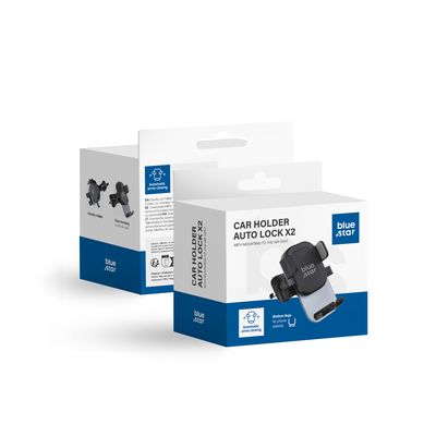 BLUE STAR suport auto cu blocare automată X2 pentru grila de ventilație negru