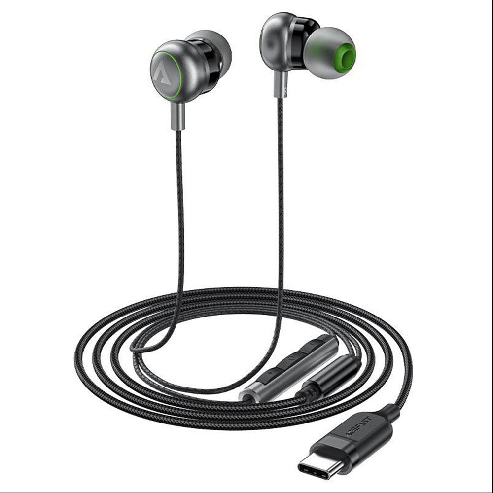 Casti Acefast Wired earphones (L5), Type-C, In-ear, with Microphone, 1.2m, Negru