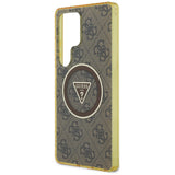 Husa de protectie Guess IML Metal Glitter 4G Circle Triangle MagSafe (GUHMS25LHG4PRTGW) compatibil cu Samsung Galaxy S25 Ultra, Maro
