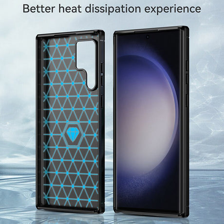 Husa de protectie Techsuit Carbon Silicone compatibil cu Samsung Galaxy S23 Ultra, Negru
