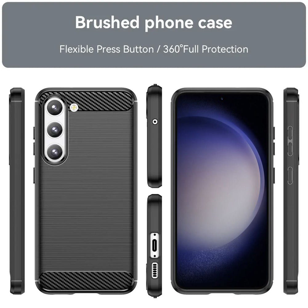 Husă Techsuit Carbon Silicone neagră pentru Samsung Galaxy S23