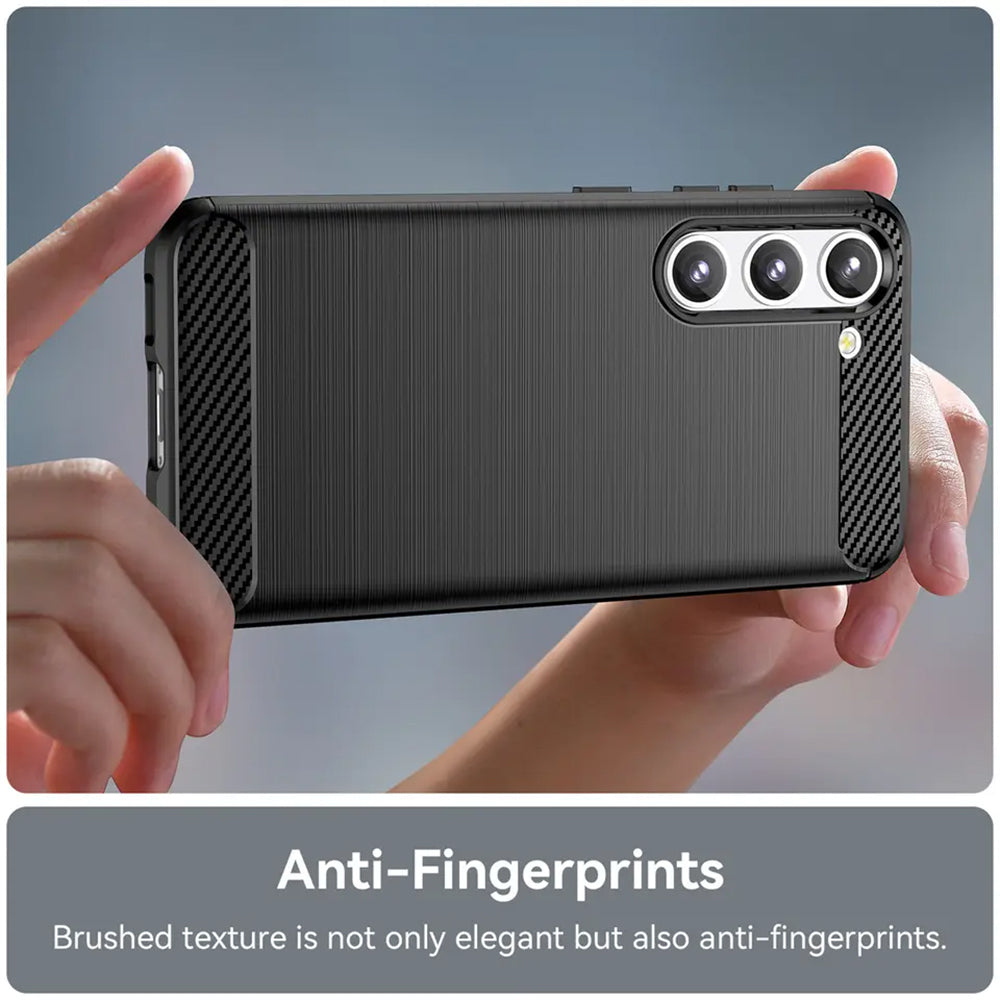 Husă Techsuit Carbon Silicone neagră pentru Samsung Galaxy S23