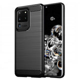 Husa de protectie Techsuit Carbon Silicone compatibil cu Samsung Galaxy S20 Ultra 4G / S20 Ultra 5G, Negru