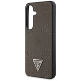 Husa de protectie Guess Peony Grained Hot Stamp Triangle Logo MagSafe (GUHMS25SPGBTMW) compatibil cu Samsung Galaxy S25, Maro