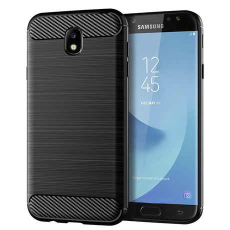 Husa de protectie Techsuit Carbon Silicone compatibil cu Samsung Galaxy J7 2017, Negru