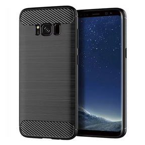 Husa de protectie Techsuit Carbon Silicone compatibil cu Samsung Galaxy S8, Negru