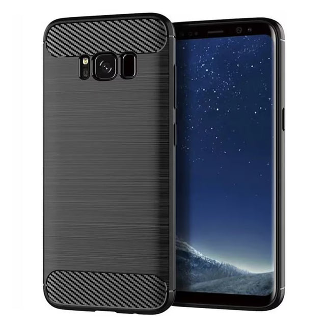 Husa de protectie Techsuit Carbon Silicone compatibil cu Samsung Galaxy S8, Negru