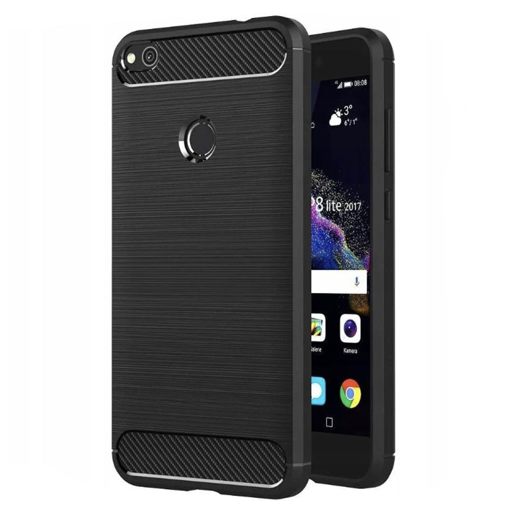 Husa de protectie Techsuit Carbon Silicone compatibil cu Huawei P9 Lite 2017 / P8 Lite 2017, Negru