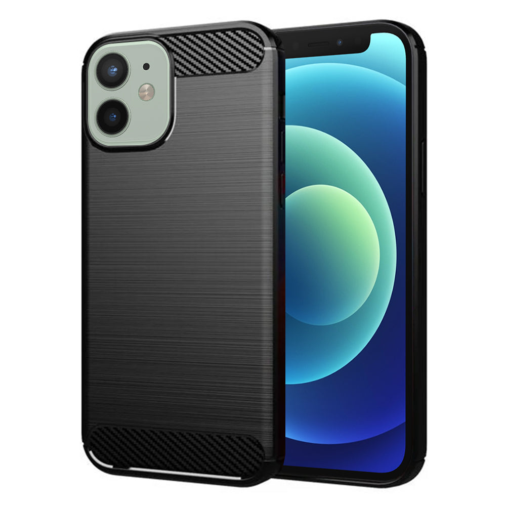 Husa de protectie Techsuit Carbon Silicone compatibil cu iPhone 12 Mini, Negru
