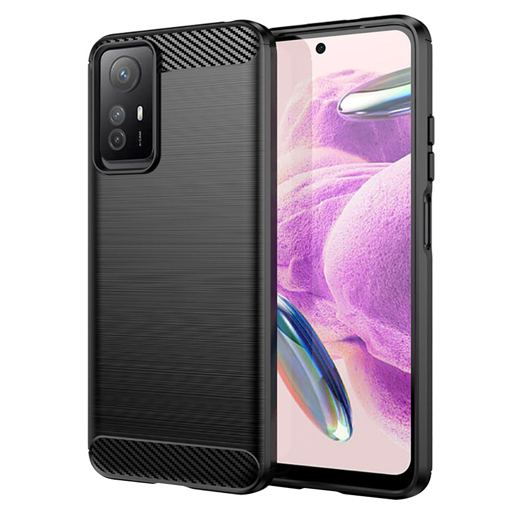 Husa de protectie Techsuit Carbon Silicone compatibil cu Xiaomi Redmi Note 12S, Negru
