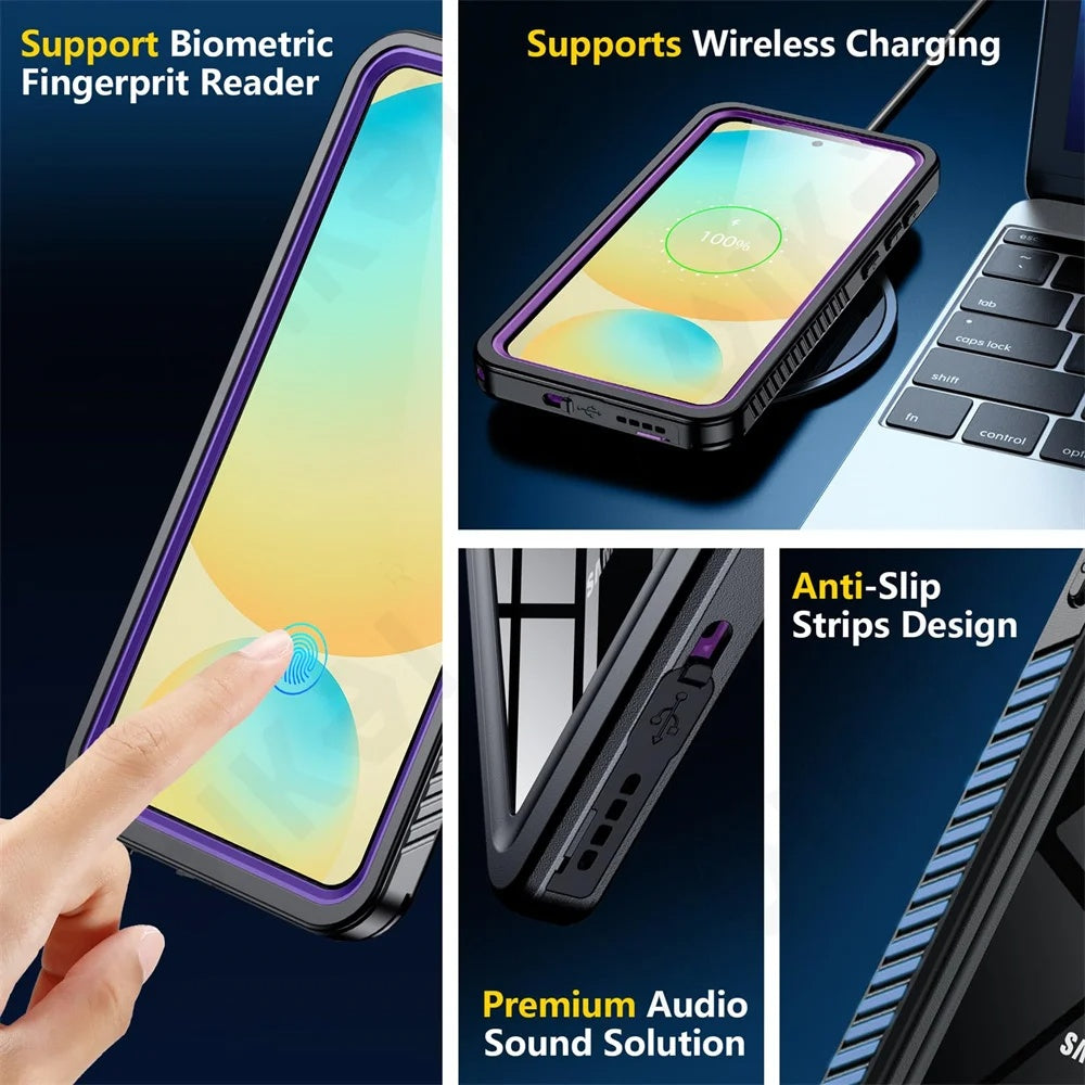 Husa de protectie ShellBox Waterproof IP68 compatibil cu Samsung Galaxy S25 Plus, Negru