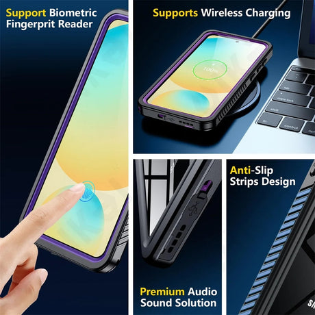 Husa de protectie ShellBox Waterproof IP68 compatibil cu Samsung Galaxy S25 Plus, Negru
