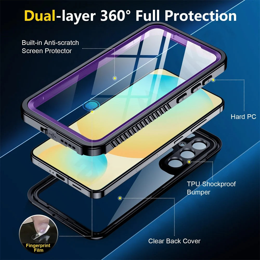Husa de protectie ShellBox Waterproof IP68 compatibil cu Samsung Galaxy S25 Plus, Negru
