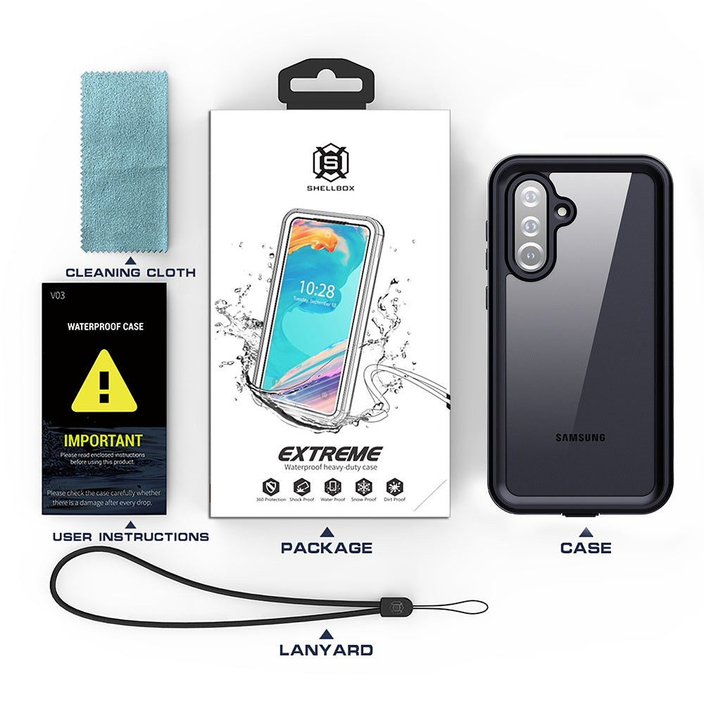 Husa de protectie ShellBox Waterproof IP68 compatibil cu Samsung Galaxy S25 Plus, Negru