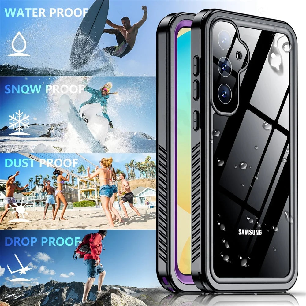 Husa de protectie ShellBox Waterproof IP68 compatibil cu Samsung Galaxy S25, Negru