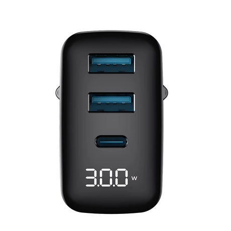 Incarcator Havit (UCLE001 EU), 2x USB, Type-C, 30W, GaN Technology, Negru