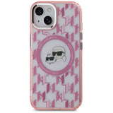 Husa de protectie Karl Lagerfeld IML MagSafe compatibil cu iPhone 15, Roz