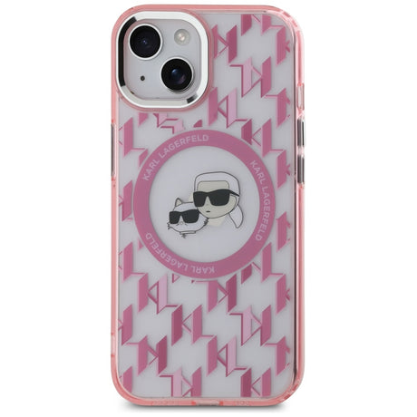 Husa de protectie Karl Lagerfeld IML MagSafe compatibil cu iPhone 15, Roz